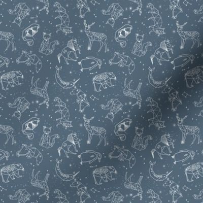 SMALL Constellations // animal geometric constellation fabric payne's grey