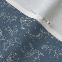 SMALL Constellations // animal geometric constellation fabric payne's grey