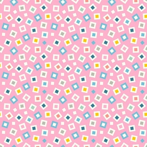 Tinkle Abstract Geometric Scattered Squares in Spring Pastels - SMALL Scale - UnBlink Studio by Jackie Tahara