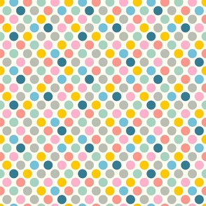 Spring Dotsy Abstract Geometric Polka Dots in Spring Pastels with Cream - SMALL Scale - UnBlink Studio by Jackie Tahara