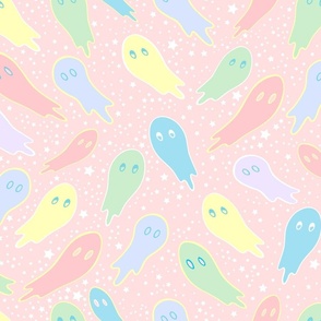 Pastel Ghosts on Pink