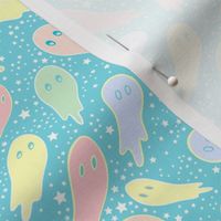 Pastel Ghosts on Teal Small