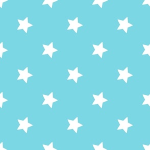 White Stars on Teal