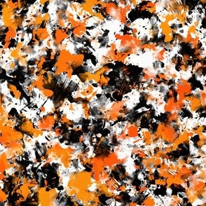 Abstract Black Orange White