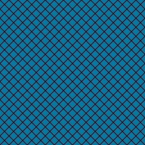 DSC9 - Small - Diagonally Checked Grid in Blue Green and Burgundy Brown