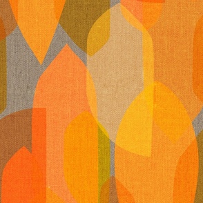 Orange Colour Block Fabric, Wallpaper and Home Decor