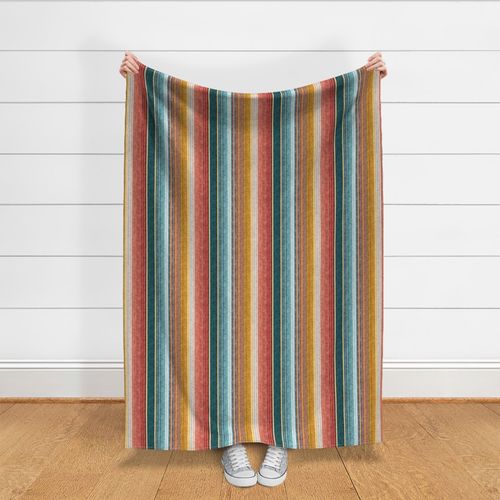 (small scale) serape southwest stripes - teal -  (90) C21