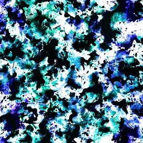 Abstract Teal Blue Black