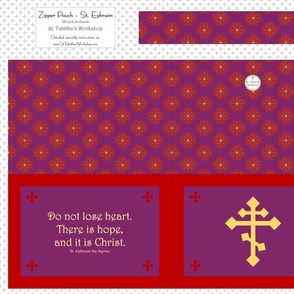 Zipper Pouch - St Ephraim_ purple red with pattern