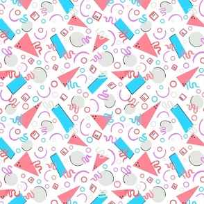 Pink and Blue Retro Themed Geometric Pattern