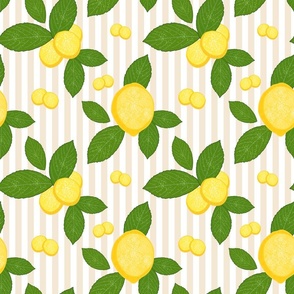 Luscious Lemons - cinnamon stripe, medium