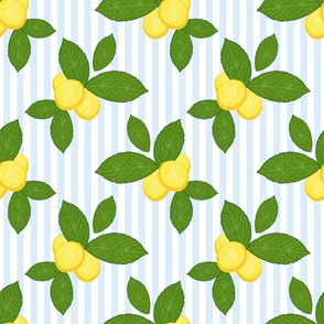 Lovely Lemons - periwinkle stripe, medium