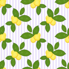 Lovely Lemons - lavender purple stripe, medium