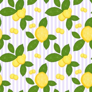 Luscious Lemons - lavender purple stripe, medium