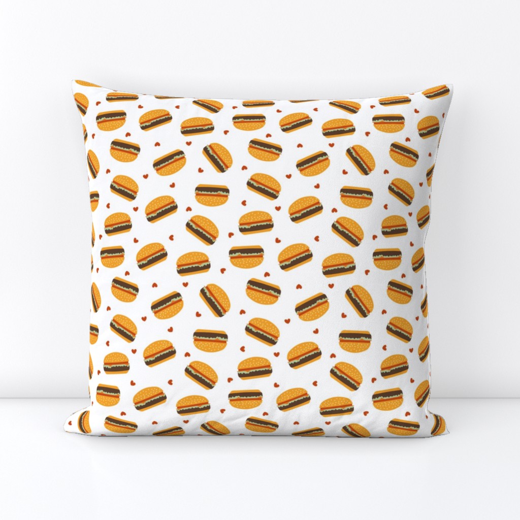 Retro Cheeseburger and Heart White