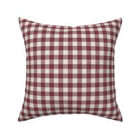 burgundy check - off white, burgundy fall check fabric