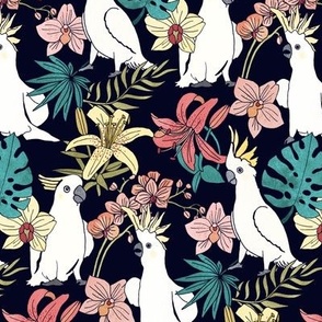Tropical Floral with Cockatoos - Small