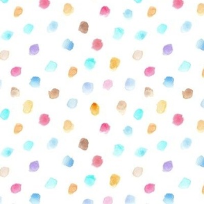 pastel whimsical dots - watercolor confetti - modern paint brush strokes - watercolour spots a444-1