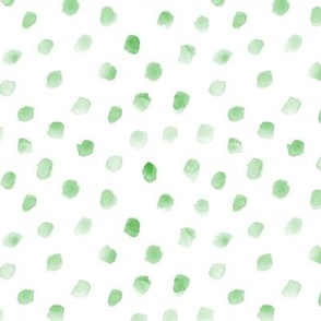 Celadon green whimsical dots - watercolor confetti - polka dot modern paint brush strokes - watercolour spots a444-10