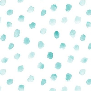 Mint whimsical dots - watercolor confetti - polka dot modern paint brush strokes - watercolour spots a444-11