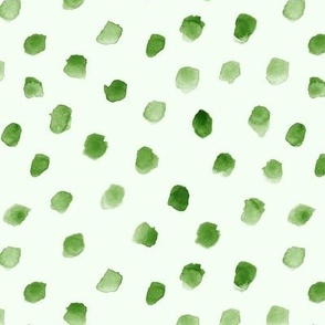 Kelly green whimsical dots - watercolor confetti - polka dot modern paint brush strokes - watercolour spots a444-18