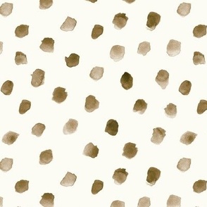 earthy on cream whimsical dots - watercolor confetti - polka dot modern paint brush strokes - watercolour spots a444-19