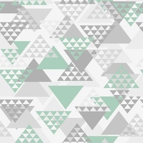 Neutral triangles // Normal Scale // Triangles Team // Normal Scale // Bauhaus Inspiration // Grey Mint Triangles Pazzle // Light Background