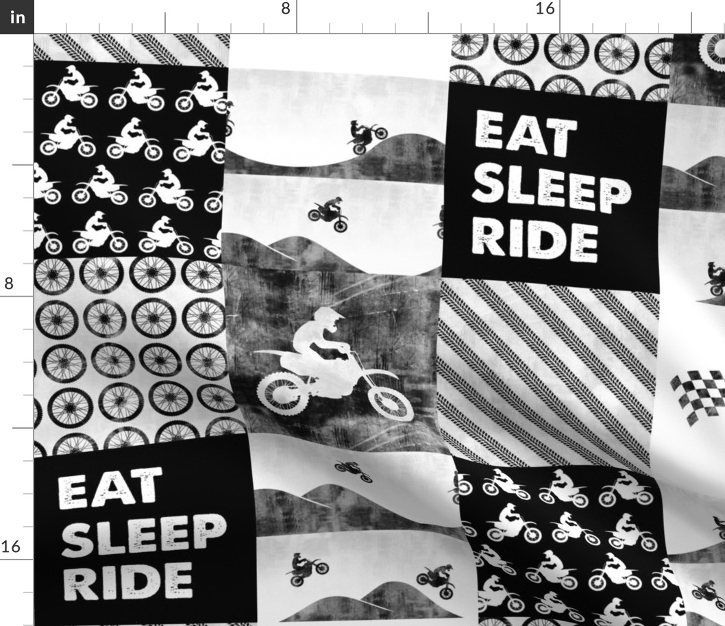 Motocross Patchwork - EAT SLEEP RIDE - grey - C21