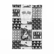 Motocross Patchwork - stay wild - grey - C21