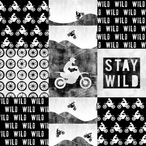 Motocross Patchwork - stay wild - grey - C21
