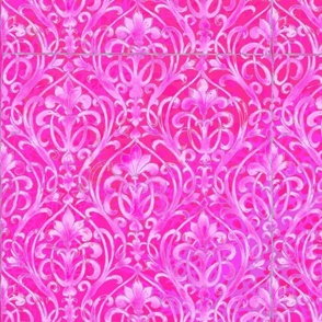 French tiles in magenta