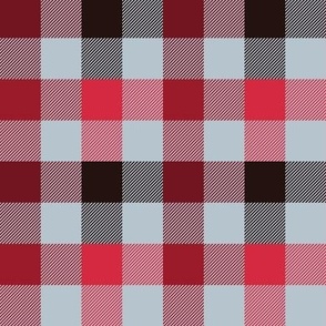 Winter colors on light Blue background Plaid Pattern - 1" 