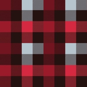 Winter colors on  black background Plaid Pattern - 1"  light blue