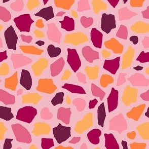 Pink Terrazzo Valentines Hearts