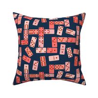 Dominos large scale navy red by Pippa Shaw