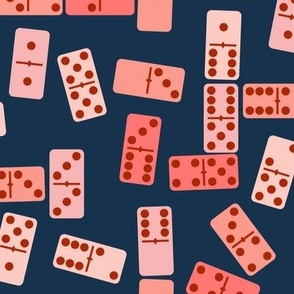 Dominos large scale navy red by Pippa Shaw