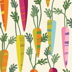 Colored Carrots on Beige-Medium