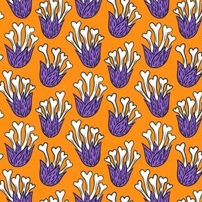 Bone Flowers, Purple and Orange
