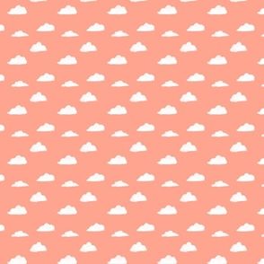 Puffy clouds salmon pink
