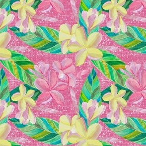 Plumeria Tropical Pattern on Pink