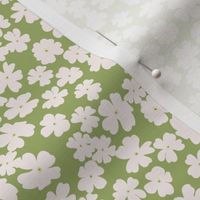 Green and Off-white Retro Mini Floral