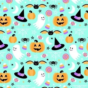 Spooky Cute Halloween (Small Mint, Orange, Purple)