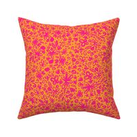 Doodle Floral (Hot pink and orange)