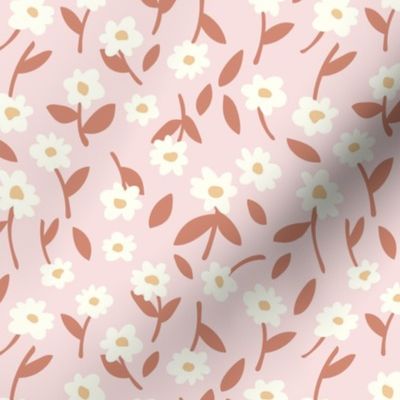 Pink n Pretty Florals - Small, Daisy, Flower, Pink, Rose, Blush, Yellow, Girls, Nursery, Wildflower