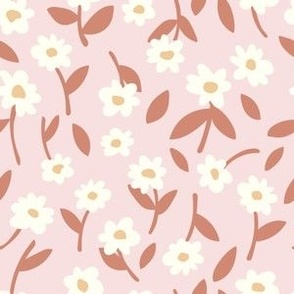 Pink n Pretty Florals - Small, Daisy, Flower, Pink, Rose, Blush, Yellow, Girls, Nursery, Wildflower