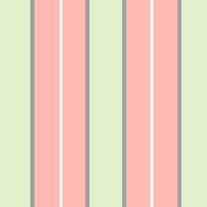 vertical stripes in pastel pink and light green | medium