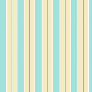 vertical pastel stripes turquoise and yellow | medium