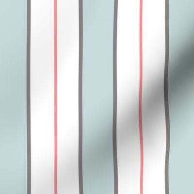 vertical regency stripes white and light cyanish gray | medium