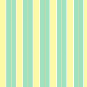 vertical pajama stripes pale lemon and seafoam green | medium