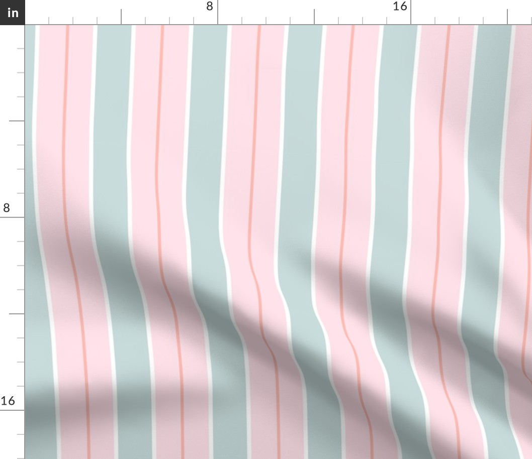pastel regency stripes in pink and light gray | medium